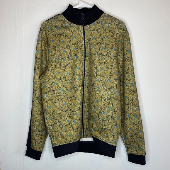 Zara Other - Zara Man Yellow Print Bomber Jacket Full Zip Front Mens Medium